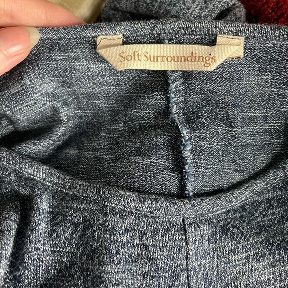 SOFT SURROUNDINGS Summer Maxi Dress M Blue Knit Short Sleeve Pockets. - Picture 6 of 7